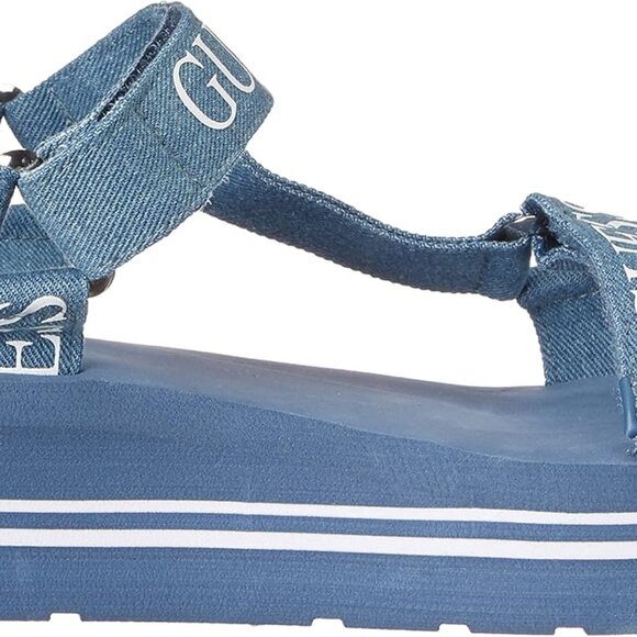 GUESS Women's Size 8, Blue, Avin Wedge Sandal - Picture 4 of 5